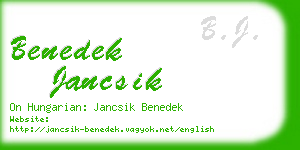 benedek jancsik business card